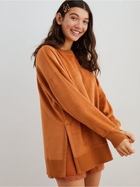 aerie Oversized Coziest Desert Fuzzy Sweatshirt